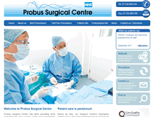 Tablet Screenshot of probussurgicalcentre.co.uk